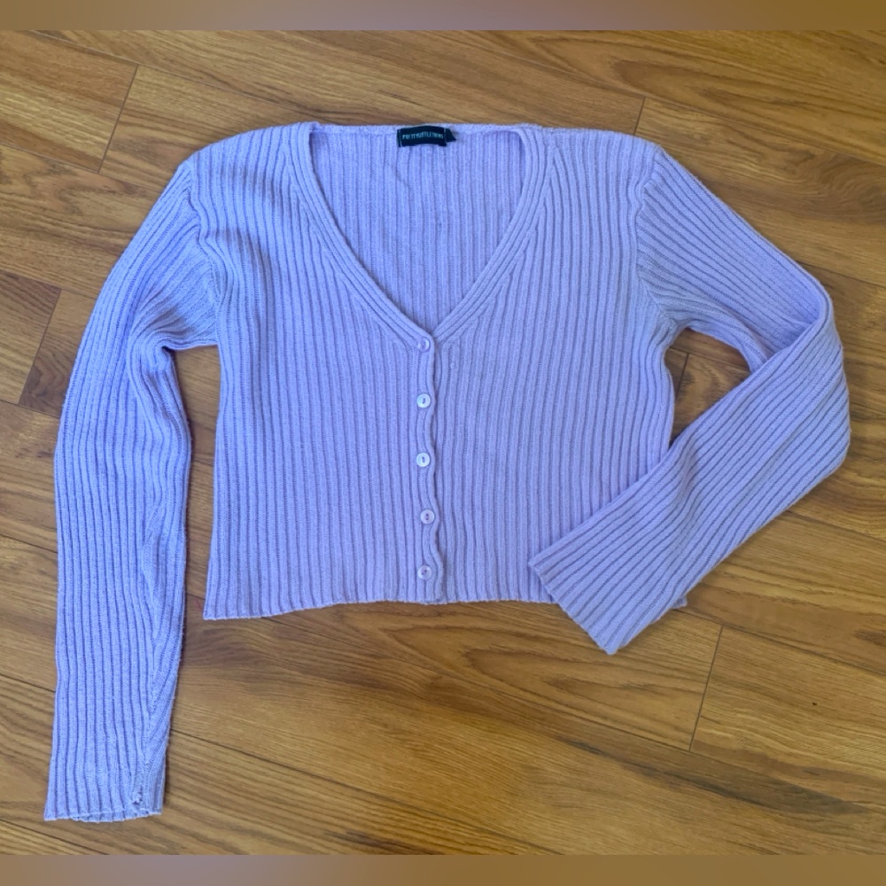 Cropped Purple Prettylittlething Cardigan